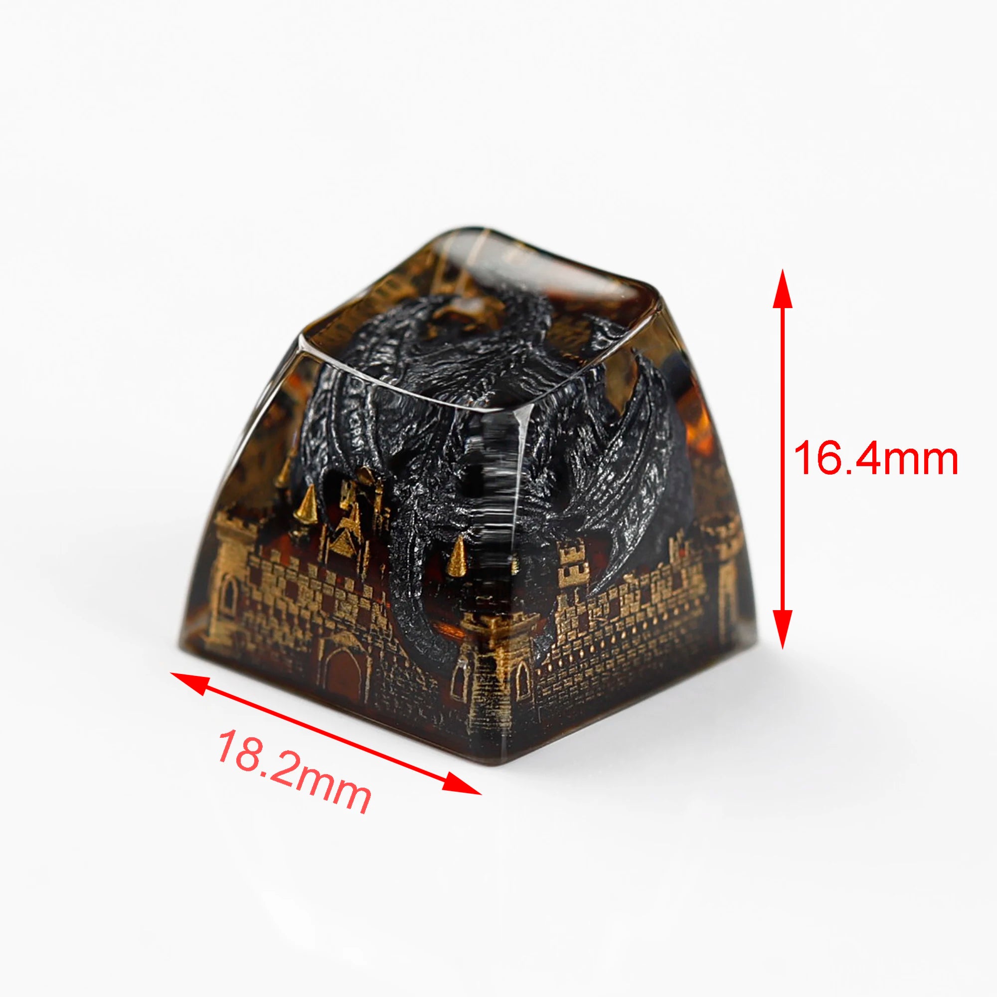 YMDK 1pcs Dinosaur Theme Silver Black Yellow Blue Personalized Resin Keycaps R4 1u Novel Key Caps for MX Mechanical Keyboards