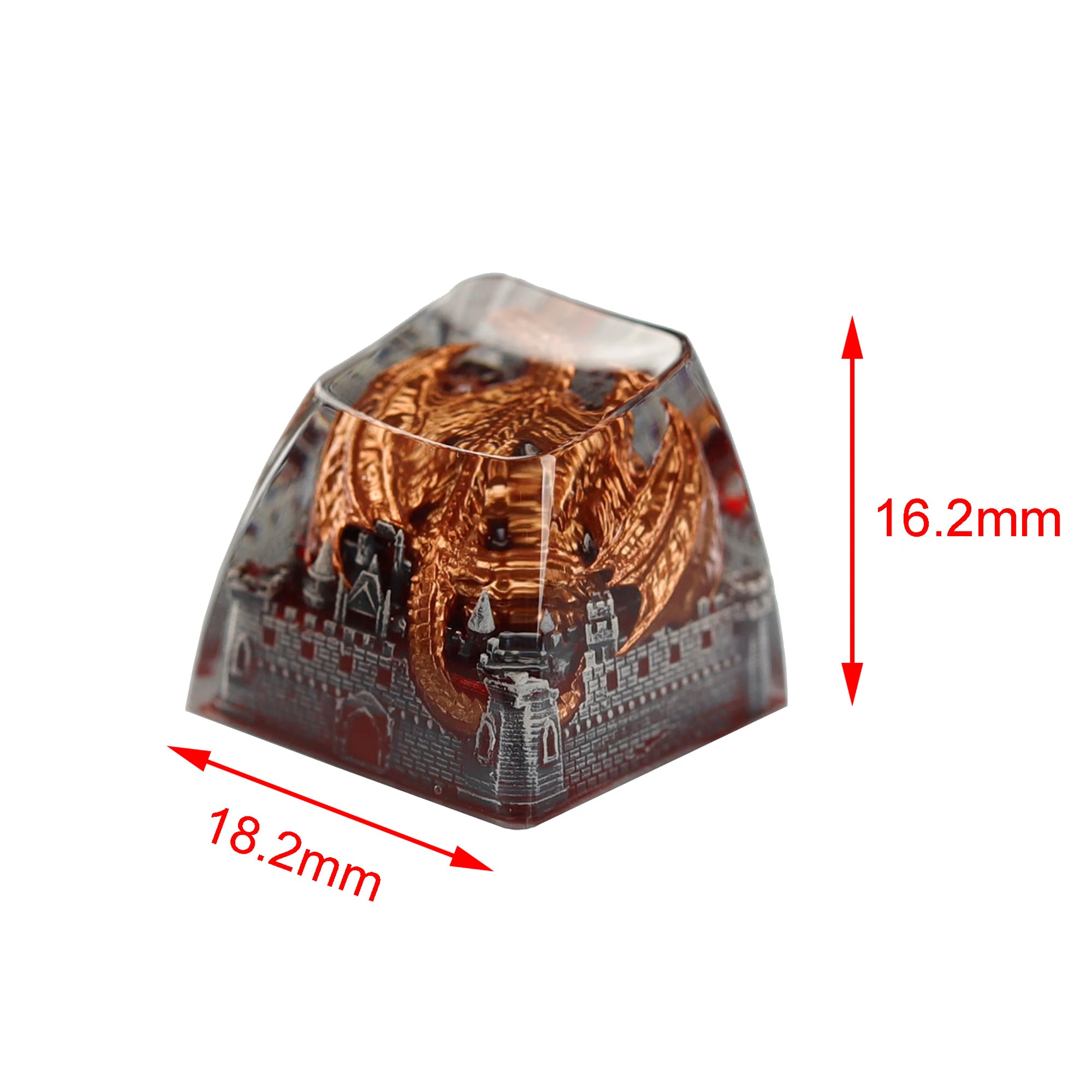 YMDK 1pcs Dinosaur Theme Silver Black Yellow Blue Personalized Resin Keycaps R4 1u Novel Key Caps for MX Mechanical Keyboards