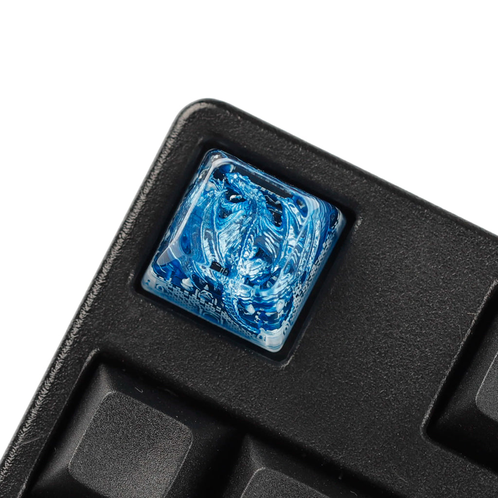 YMDK 1pcs Dinosaur Theme Silver Black Yellow Blue Personalized Resin Keycaps R4 1u Novel Key Caps for MX Mechanical Keyboards