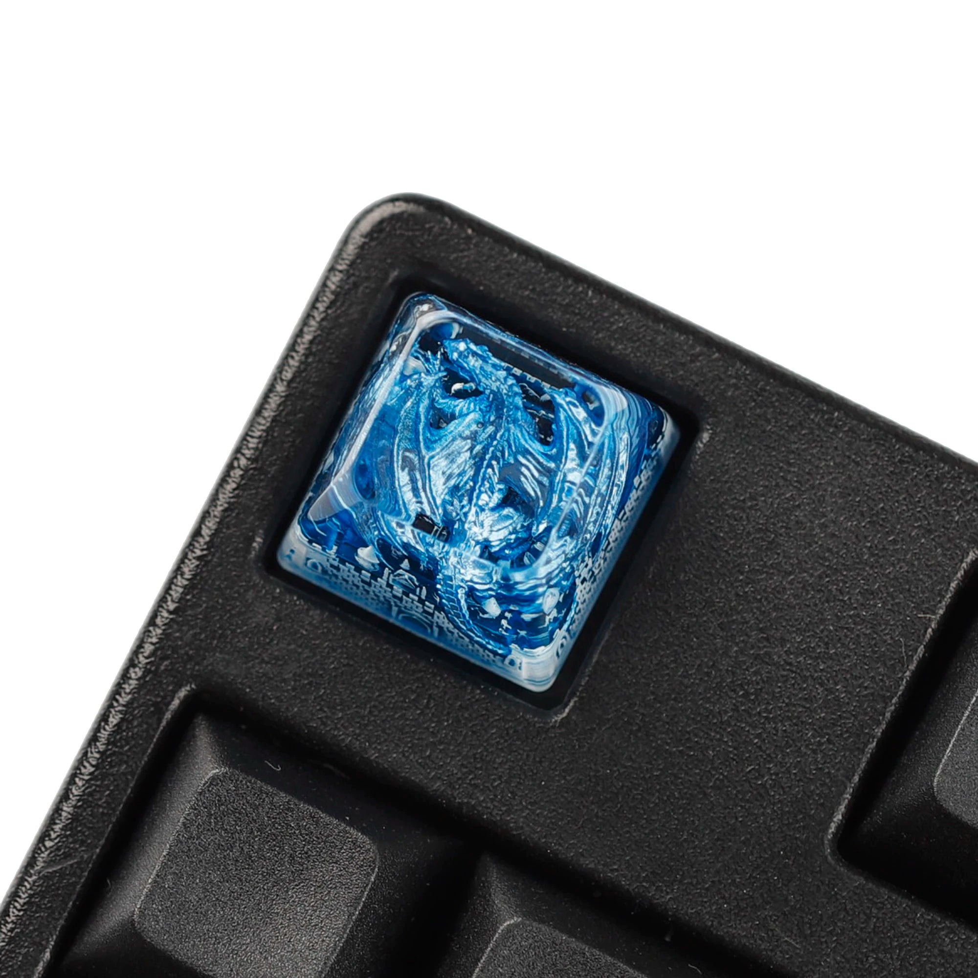 YMDK 1pcs Dinosaur Theme Silver Black Yellow Blue Personalized Resin Keycaps R4 1u Novel Key Caps for MX Mechanical Keyboards