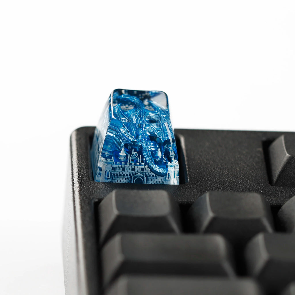YMDK 1pcs Dinosaur Theme Silver Black Yellow Blue Personalized Resin Keycaps R4 1u Novel Key Caps for MX Mechanical Keyboards