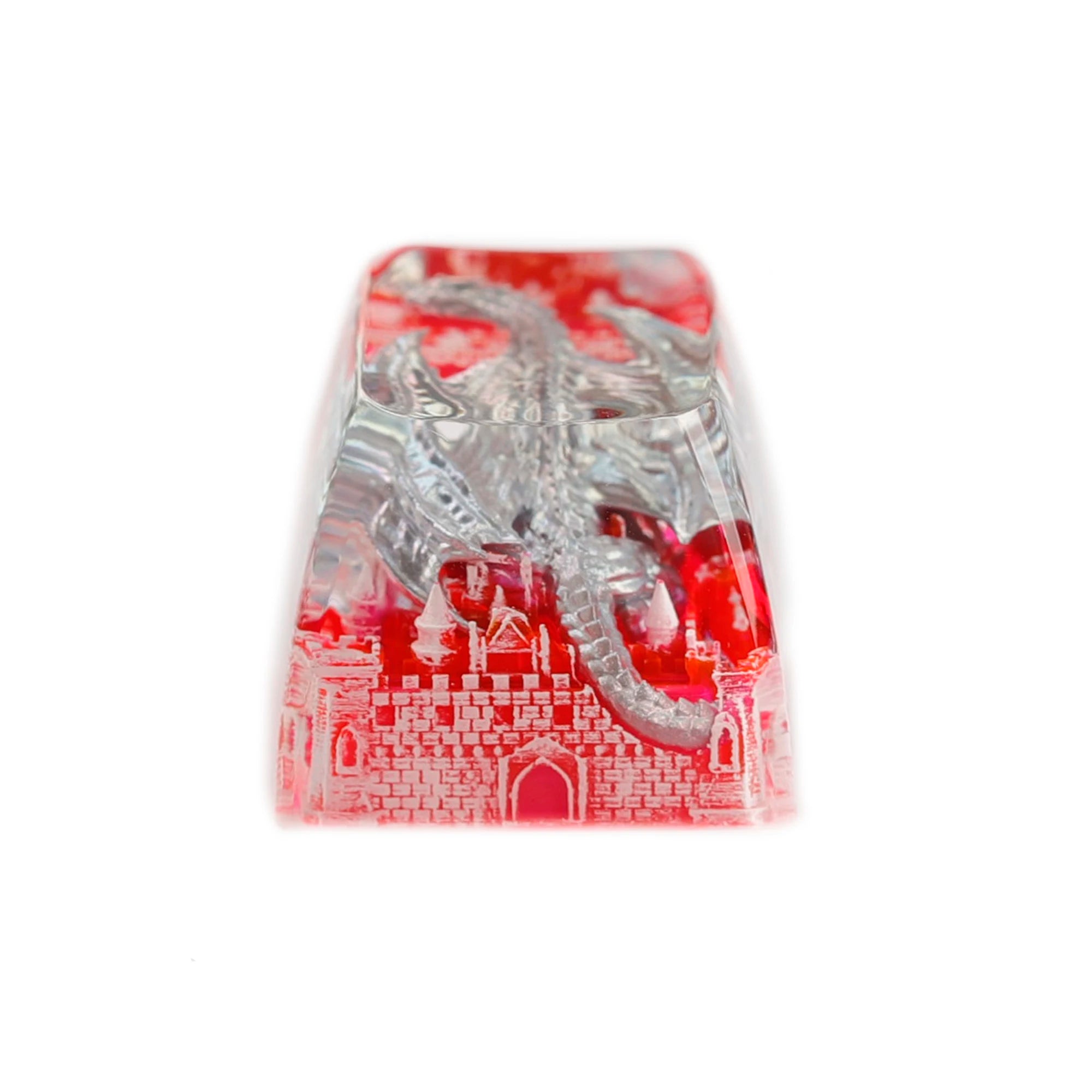 YMDK 1pcs Dinosaur Theme Silver Black Yellow Blue Personalized Resin Keycaps R4 1u Novel Key Caps for MX Mechanical Keyboards