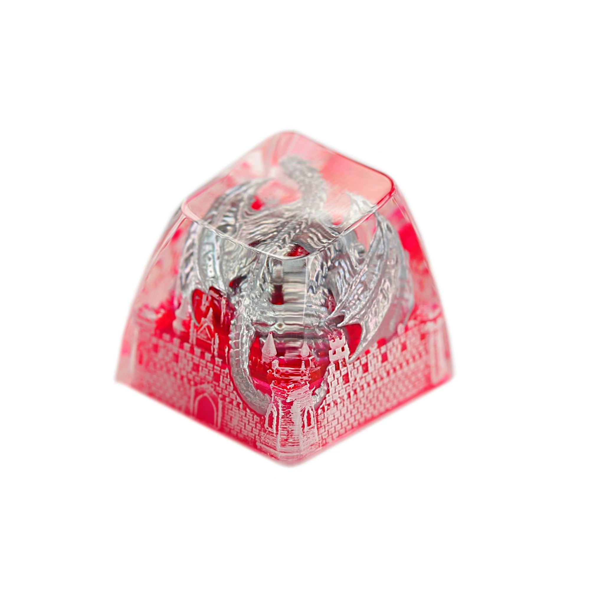 YMDK 1pcs Dinosaur Theme Silver Black Yellow Blue Personalized Resin Keycaps R4 1u Novel Key Caps for MX Mechanical Keyboards
