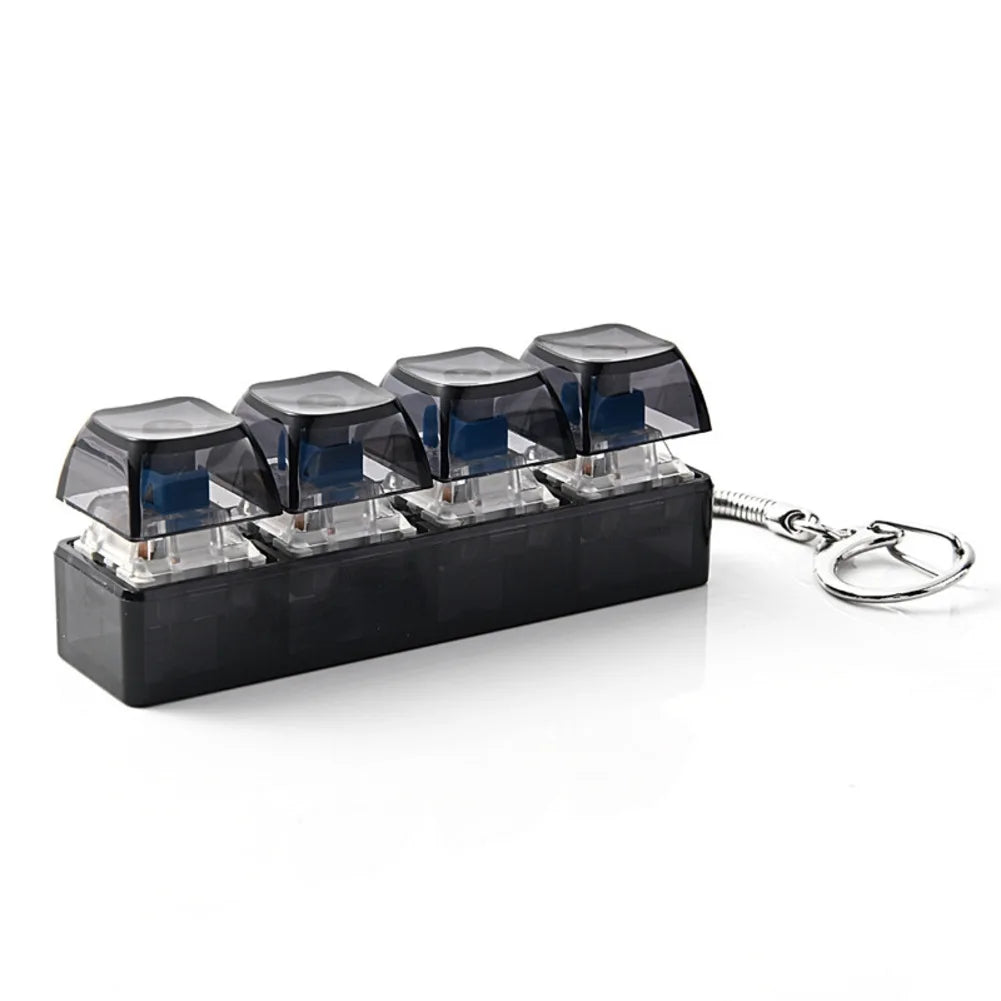 1pcs 4 Keys Mechanical Keyboard Tester LED Keyboard Key Toys Stress Relief DIY Fidget Button Keycap Fidget Keychain Toys