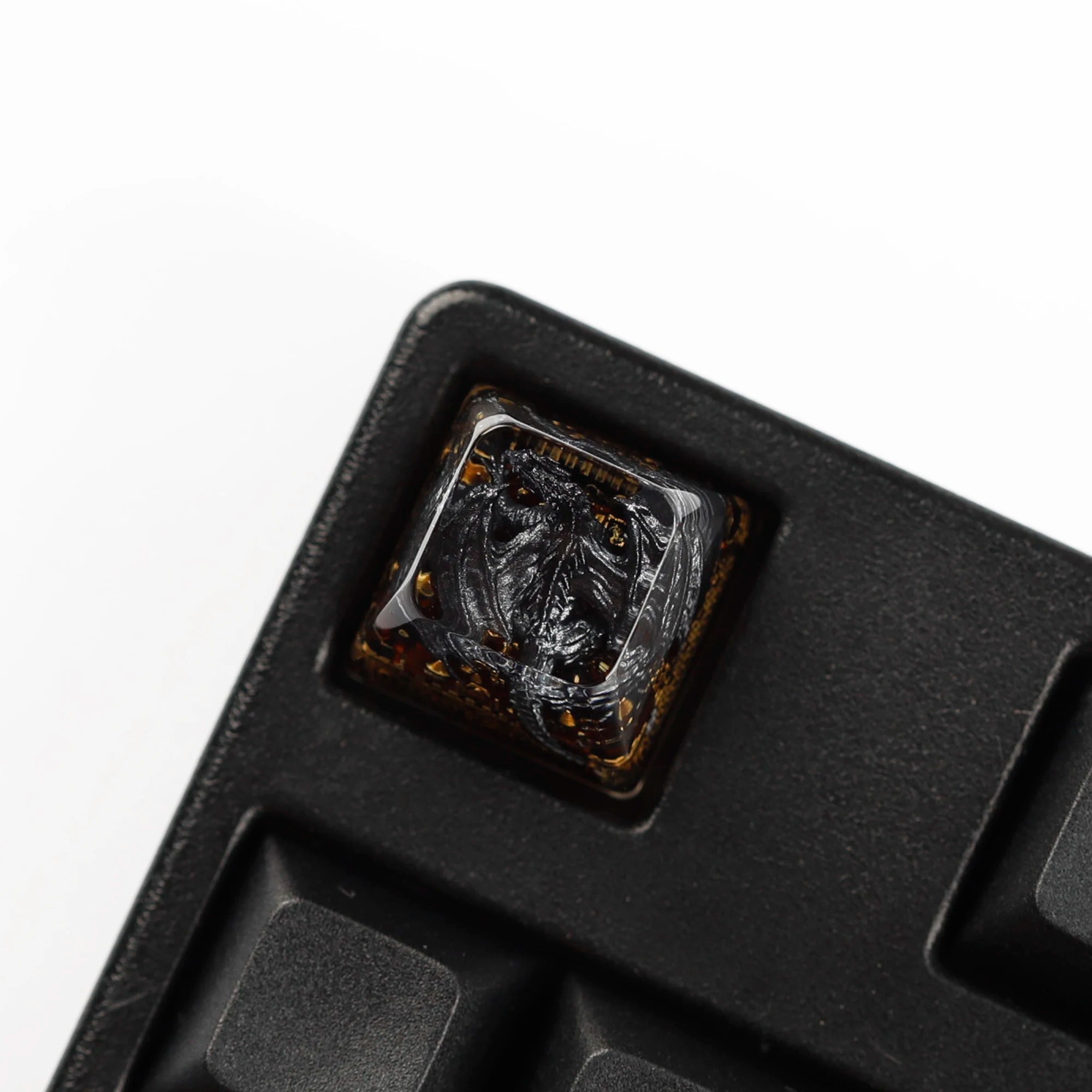 YMDK 1pcs Dinosaur Theme Silver Black Yellow Blue Personalized Resin Keycaps R4 1u Novel Key Caps for MX Mechanical Keyboards