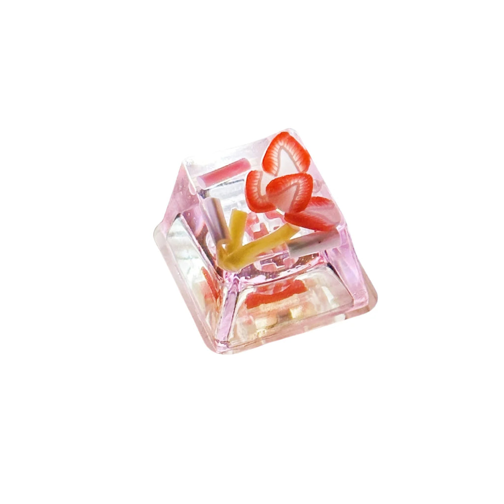 DIY Strawberries/Watermelon/Avocado Keycaps Translucent Fruit Series Resin Keycap Cross Axis Mechanical Keyboard Accessories