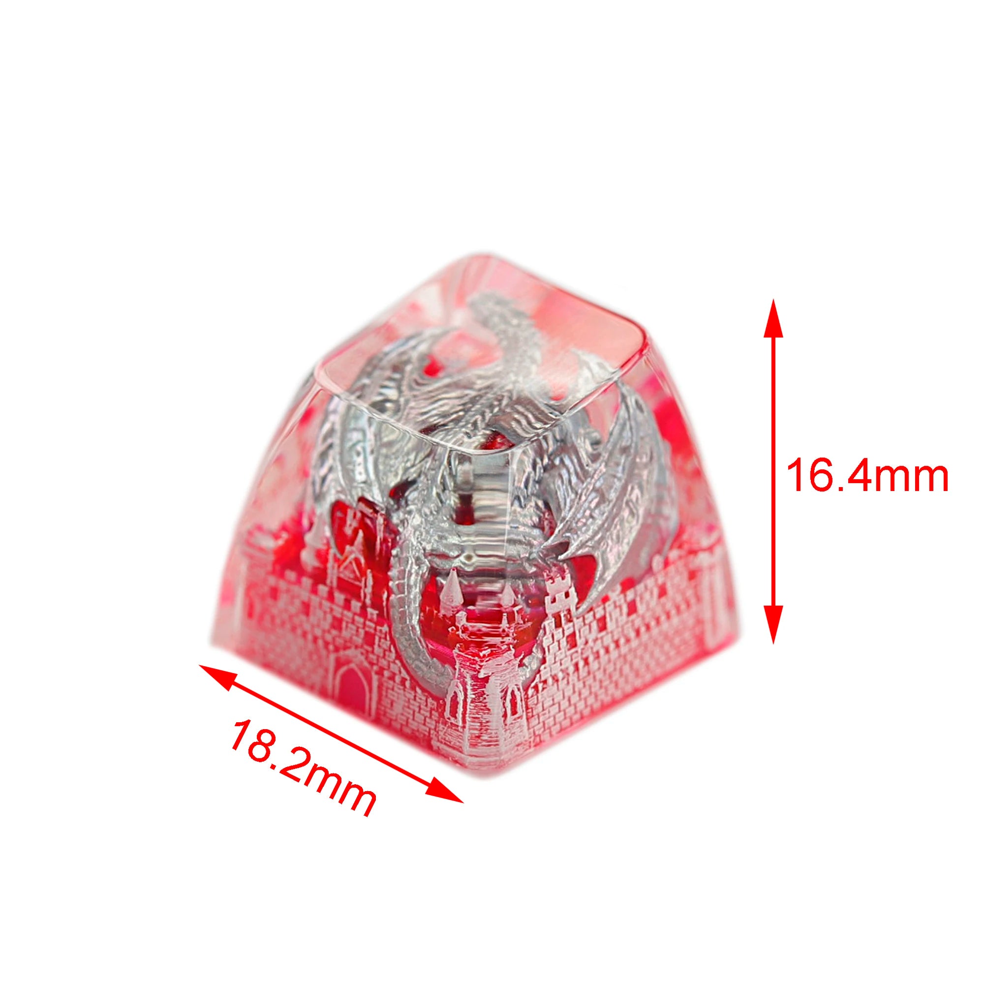 YMDK 1pcs Dinosaur Theme Silver Black Yellow Blue Personalized Resin Keycaps R4 1u Novel Key Caps for MX Mechanical Keyboards